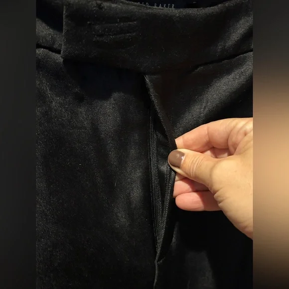 New Ted Baker London Demyat Velvet Kick Flare Trousers - Picture 7 of 15